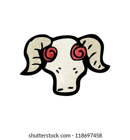 spooky cartoon ram skull