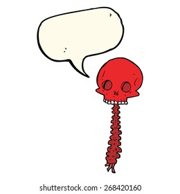 spooky cartoon sull and spine with speech bubble