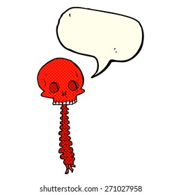 spooky cartoon sull and spine with speech bubble