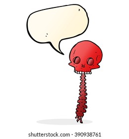 spooky cartoon sull and spine with speech bubble