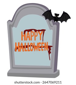 Spooky cartoon tombstone illustration for Halloween 