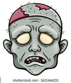 Spooky cartoon zombie male head