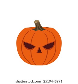 Spooky carved pumpkin with no grin for Halloween decoration and trick-or-treat tradition, Flat vector illustration design