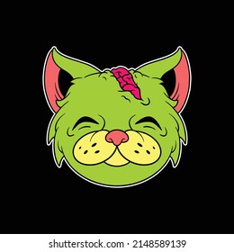 spooky cat cartoon for commercial use