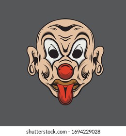 spooky clown art work design