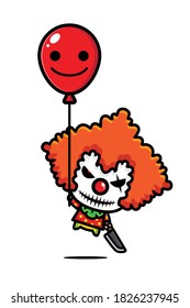 diseño vectorial de carácter de payaso espeluznante