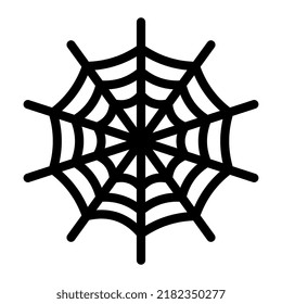 Spooky cobweb outline icon. Editable stroke. Vector graphics