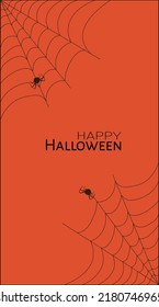 Spooky cobweb with spiders in the corner.  Webs for Halloween holiday decoration 