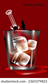 Cóctel espeluznante, ilustración vectorial realista para menús de Halloween y más.
 