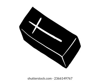 Spooky Coffin Halloween Black and White