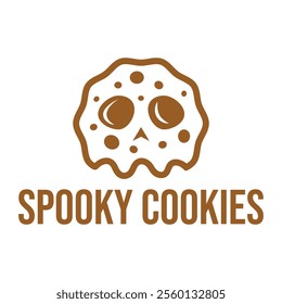 spooky cookies flat minimalist logo design