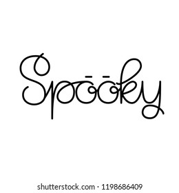 Spooky creative vector lettering text with spooky eyes. Template as scary banner, greeting card and Halloween party invitation. Isolated lettering typography illustration.