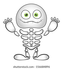spooky cute skeleton vector - Halloween vector illustration