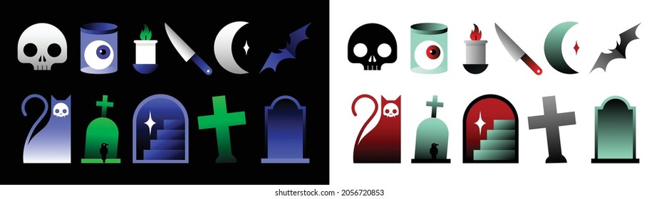 Spooky Dark Halloween Illustration Vector.
