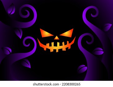 Spooky Dark Halloween jack o lantern pumpkin 