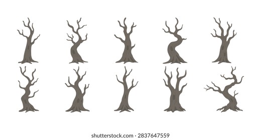 Spooky dead tree vector collection