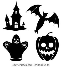 Spooky Designs for Seasonal Fun Halloween Silhouette Vector set