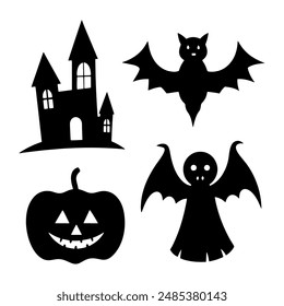 Spooky Designs for Seasonal Fun Halloween Silhouette Vector set
