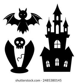 Spooky Designs for Seasonal Fun Halloween Silhouette Vector set