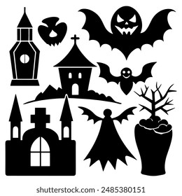 Spooky Designs for Seasonal Fun Halloween Silhouette Vector set