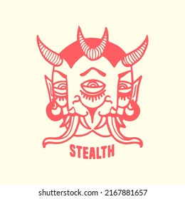 spooky devil head vector illustration