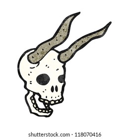 espeluznante caricatura del cráneo del diablo