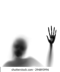 spooky diffuse silhouette hand and face vector editable