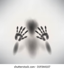 spooky diffuse silhouette hand and face