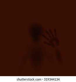 spooky diffuse silhouette hand and face