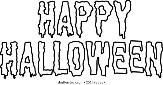 Spooky Dripping Happy Halloween Vector Graphic