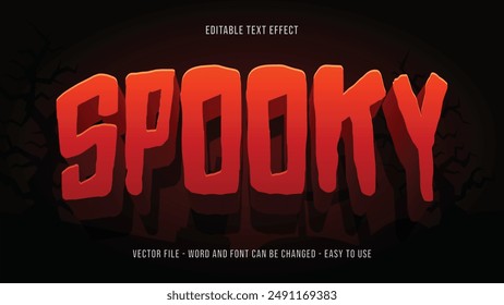 Espeluznante efecto de texto editable, estilo de texto de halloween