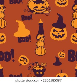 spooky Elegance Halloween seamless pattern, Background Pattern, Halloween Vector Seamless Pattern 