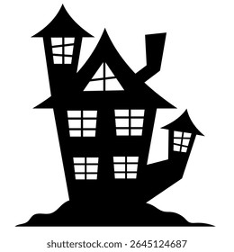 Spooky Empty House Halloween Silhouette