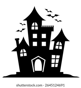 Spooky Empty House Halloween Silhouette