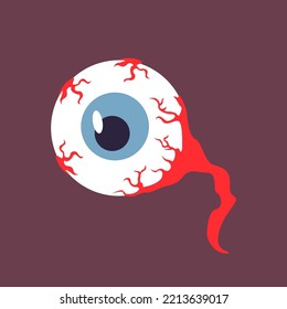 espeluznante silueta de bola ocular aislada ilustración vectorial. Elemento para las necesidades de halloween