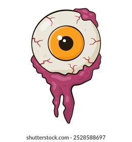 Spooky eyeball. Halloween decoration. Vector illustration