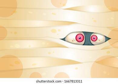 Dibujo vectorial plano con ojos fantasmagóricos. Dulce o trate, fiesta aterradora. Celebración de las fiestas de Halloween