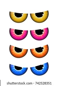 spooky eyes set  vector  design isolated on white background