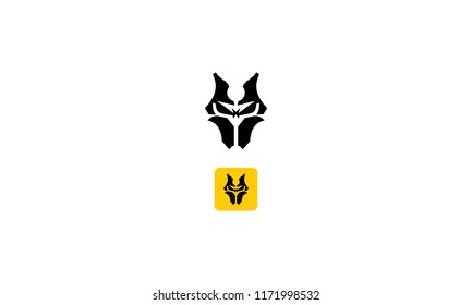 spooky face mask vector logo icon