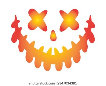 Spooky Face Pumpkin or Ghost Halloween