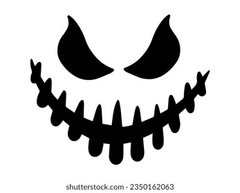 Spooky Face Pumpkin or Ghost Halloween