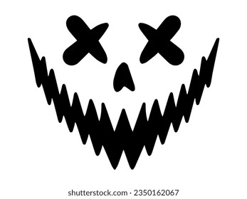 Spooky Face Pumpkin or Ghost Halloween
