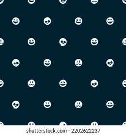 Spooky Faces Polka Dot Pattern, Skeletons and Ghosts Seamless Background. Minimalistic Halloween Design, Wrapping Paper, Textile and Print, Vector EPS