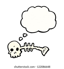 spooky fish bones cartoon
