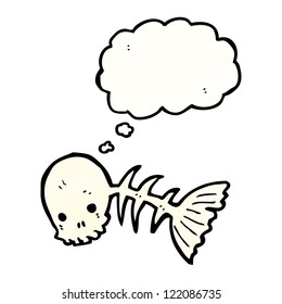 spooky fish bones cartoon