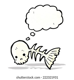 spooky fish bones cartoon