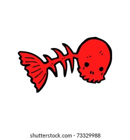 spooky fish bones cartoon