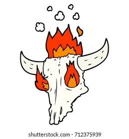 spooky flaming animals skull cartoon