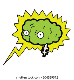spooky floating brain cartoon