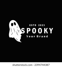 Spooky Fly Ghost Logo Simple Minimalist Vintage Scary Halloween Design